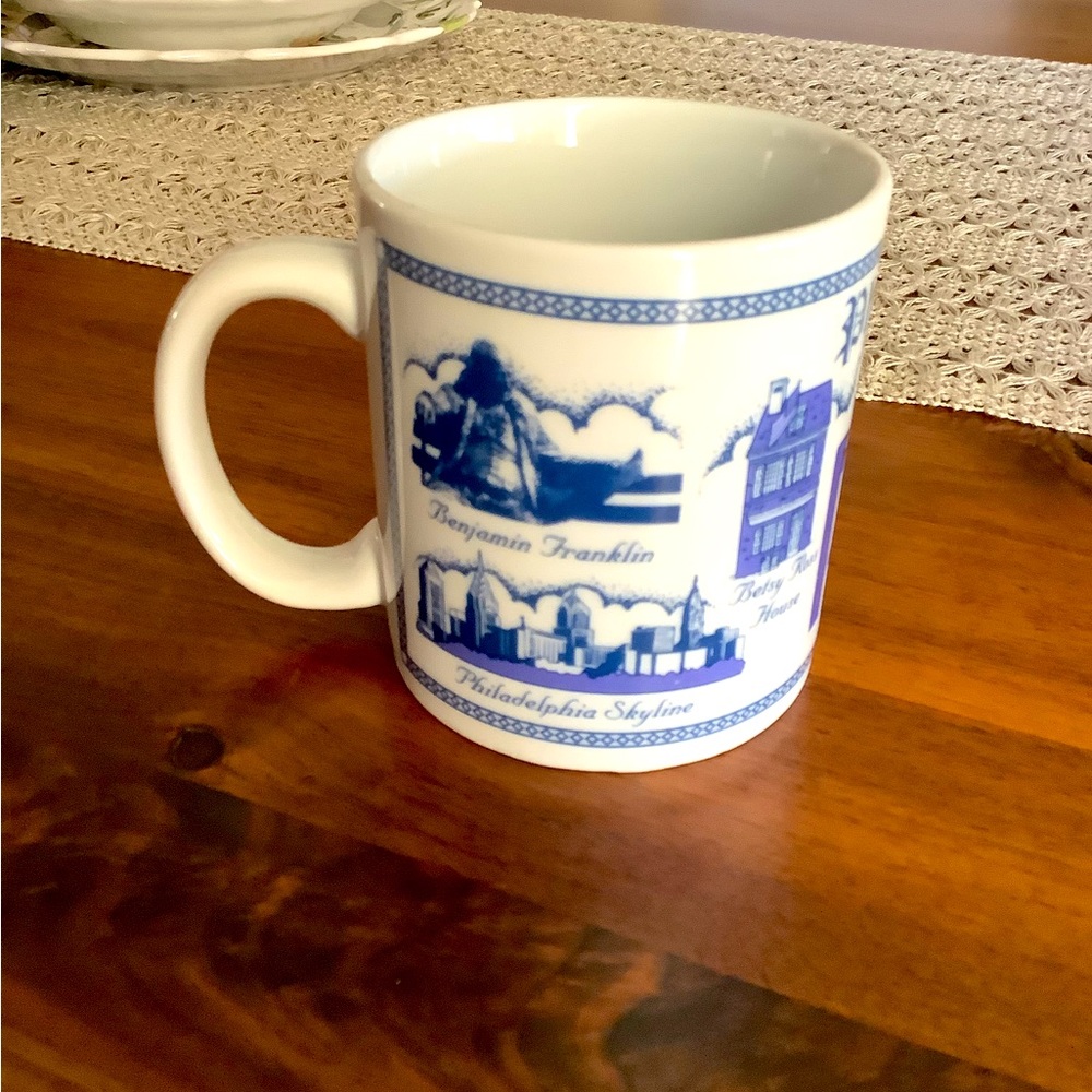 Philadelphia white and blue coffee mug